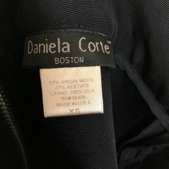 Daniela Corte Navy Blue Rear Exposed Zipper Wool & Silk Mini Skirt Size XS - Picture 4 of 4